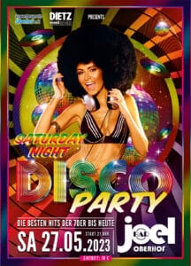 Saturday Night Disco Party am 27.05.2023